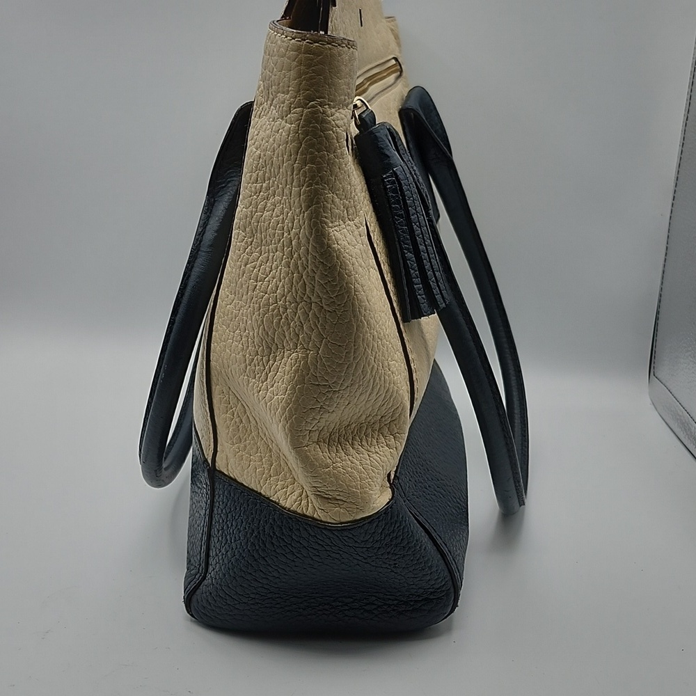 Kate Spade Chic Purse Leather Navy & Cream Large Tote/purse - Picture 5 of 8